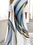 Women's Round Neck Abstract Line Print Dress Fashionable And Elegant Loose Style
