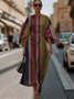 Crew Neck Dolman Sleeve Street Dress With Belt