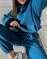 Women's Solid Color Sports Casual Sweatshirt Suit Fashionable Loose Long Sleeve Style