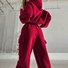 Women's Solid Color Sports Casual Sweatshirt Suit Fashionable Loose Long Sleeve Style