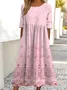 Casual Gradient Pattern Dress With No