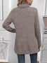 Women's Long Sleeve T-shirt Spring/Fall Fuchsia Plain Split Joint Turtleneck Daily Going Out Vintage Top