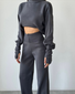 Women's Autumn And Winter High Collar Trousers Trousers Two-Piece Casual Fashion Suit