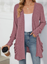 Cotton-Blend Loose Simple New Autumn And Winter Solid Color Casual Pocket Long-sleeved Warm Knitted Cardigan