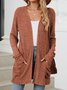 Cotton-Blend Loose Simple New Autumn And Winter Solid Color Casual Pocket Long-sleeved Warm Knitted Cardigan