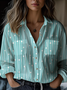 Women's Everyday Line Pattern Loose Shirt Fashionable Regular Fit Top