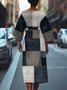 Crew Neck Dolman Sleeve Street Dress With Belt