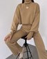 Women's Autumn And Winter High Collar Trousers Trousers Two-Piece Casual Fashion Suit