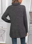 Women's Long Sleeve T-shirt Spring/Fall Fuchsia Plain Split Joint Turtleneck Daily Going Out Vintage Top