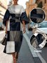 Crew Neck Dolman Sleeve Street Dress With Belt