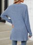 Cotton-Blend Loose Simple New Autumn And Winter Solid Color Casual Pocket Long-sleeved Warm Knitted Cardigan