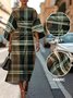 Crew Neck Dolman Sleeve Street Dress With Belt