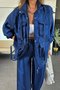 Women's Solid Color Fashion Two-Piece Suit With Three-Dimensional Pockets Fashion Loose Long-Sleeved Suit