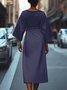 Regular Fit Dolman Sleeve Street Crew Neck Dress With Belt