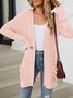 Cotton-Blend Loose Simple New Autumn And Winter Solid Color Casual Pocket Long-sleeved Warm Knitted Cardigan