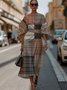 Crew Neck Dolman Sleeve Street Dress With Belt