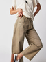 Buckle Cotton Loose Casual Women's Loose Wide Leg Pants Mid-low Rise Washed Scimitar Pants Jeans