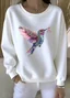 Crew Neck Cotton Animal Casual Sweatshirt