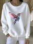 Crew Neck Cotton Animal Casual Sweatshirt