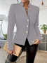 Regular Fit Urban Elegant And Fashionable Casual Double-button Solid Color Long-sleeved Others Blazer