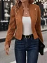Stand Collar Plain Regular Fit Elegant Blazer