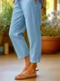 Women's  H-Line Baggy Pants Daily Going Out Pants Blue Casual Printing Plain Spring/Fall Pants
