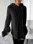 Women's Solid Color Hooded Long-Sleeved Plush Mid-Length Sweatshirt
