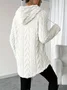 Women's Solid Color Hooded Long-Sleeved Plush Mid-Length Sweatshirt