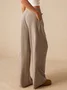 Women's  Elastic Waist H-Line Wide Leg Pants Daily Going Out Pants Khaki Casual Split Joint Plain Spring/Fall Pants