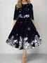 Crew Neck Christmas Sexy Regular Fit Dress With No