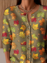 Knitted Crew Neck Loose Peasant Cardigan