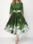 Crew Neck Christmas Sexy Regular Fit Dress With No