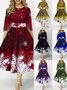 Crew Neck Christmas Sexy Regular Fit Dress With No