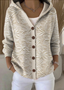 Women Casual Floral Hoodie Long Sleeve Cardigan