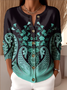 Vintage Loose Gradient Pattern Cardigan