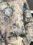 Women's Floral Print Casual Turtleneck Long Sleeve Sweater