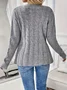 Women's Casual Long Sleeve Knitted Cardigan Autumn and Winter Cable Knit Round Neck Warm Coat Sweater