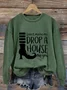 Regular Fit Simple Halloween Cotton Sweatshirt