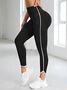 High Waist Sports Fitness Pants With Hem Trousers Hip Lifting Tummy Shaping Yoga Pants