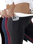 Plain Regular Fit Casual Fleece Lined Sports Style Leggings Warm High-waisted Slim Fit Casual Sports Pants With Pockets Leggings