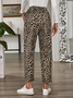 Women's  H-Line Baggy Pants Daily Going Out Pants Brown Casual Printing Leopard Spring/Fall Pants