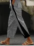Women's  H-Line Baggy Pants Daily Going Out Pants Black Casual Printing Striped Spring/Fall Pants