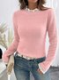 Casual Cotton Crew Neck Plain Sweater