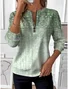 Women's Ethnic Gradient Pattern Long Sleeve Center Front Zipper Casual Sweatshirt Regular Top