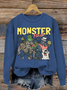 Women's Monster Mashup - Retro Ghost Halloween Sweatshirt
