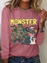 Women's Monster Mashup - Vintage Ghost Halloween Long Sleeve T-Shirt
