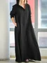 Casual Plain Hoodie Maxi Dress
