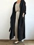 Street Linen Plain Autumn New Casual Long-sleeved Shirt Dress Versatile Long Windbreaker Jacket