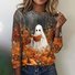 Casual Regular Fit Halloween Crew Neck T-Shirt