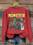Women's Monster Mashup - Retro Ghost Halloween Sweatshirt